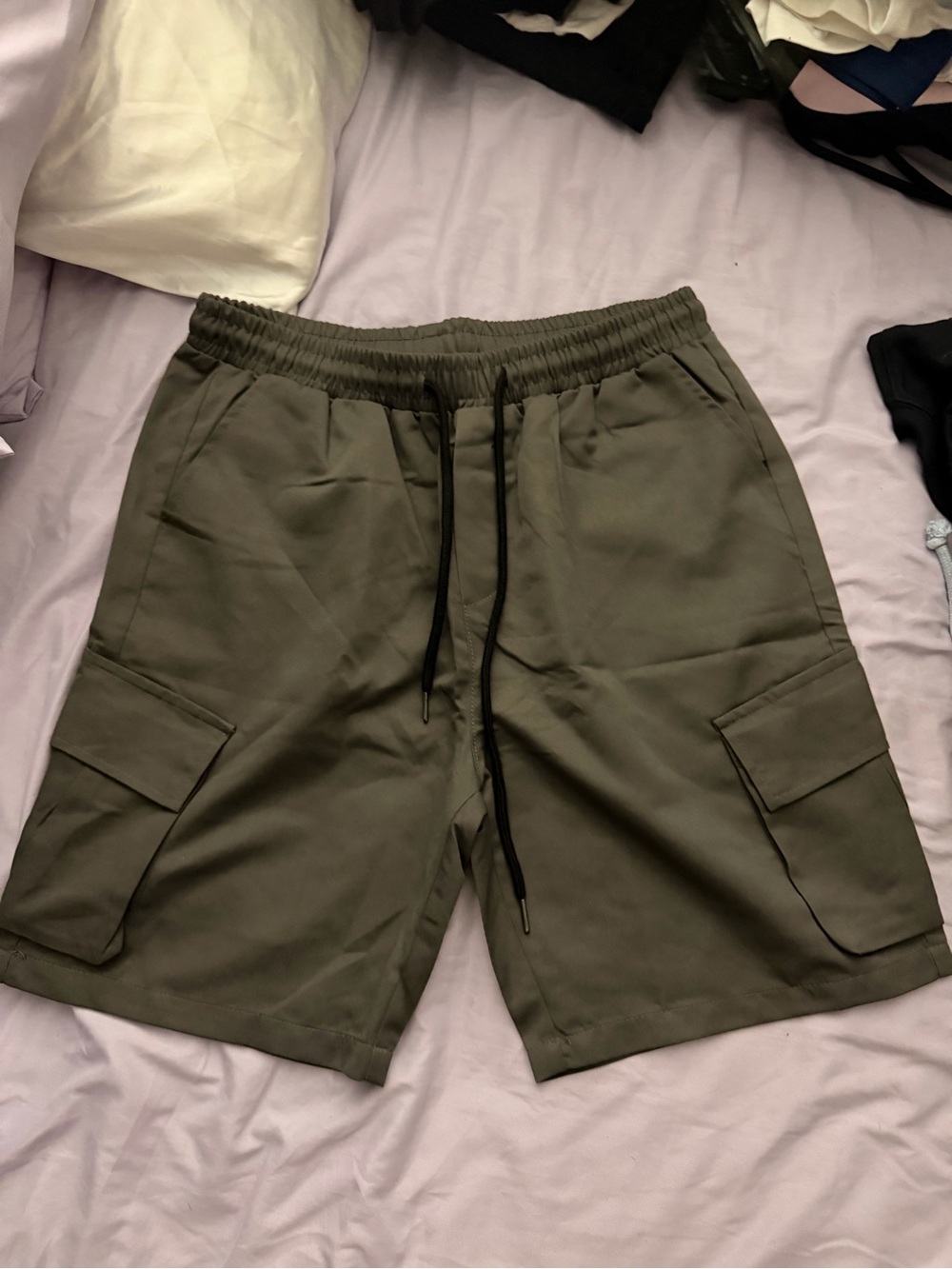 SHEIN Grey Cargo Drawstring Shorts